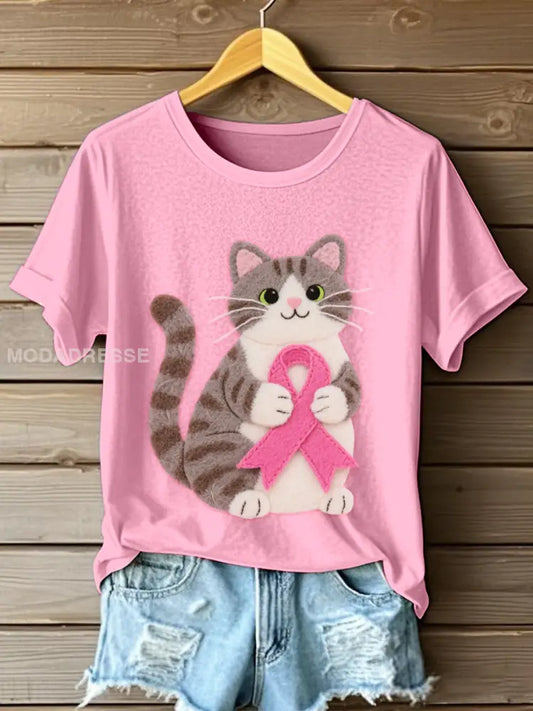 Kvinnors kortärmad T shirt runt / S