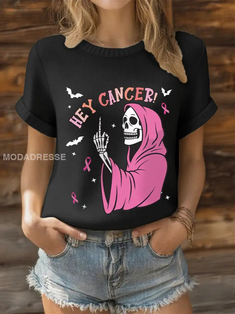 Kvinnors kortärmad T shirt svart / S