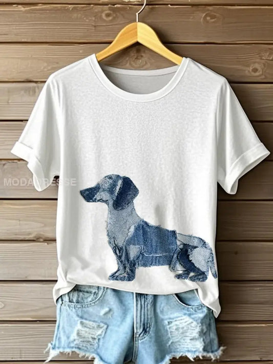 Kvinnors kortärmad T-shirt vitt / S