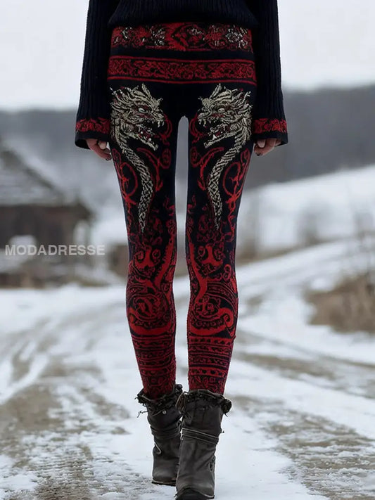Kvinnors leggings i vikinga som bild / S