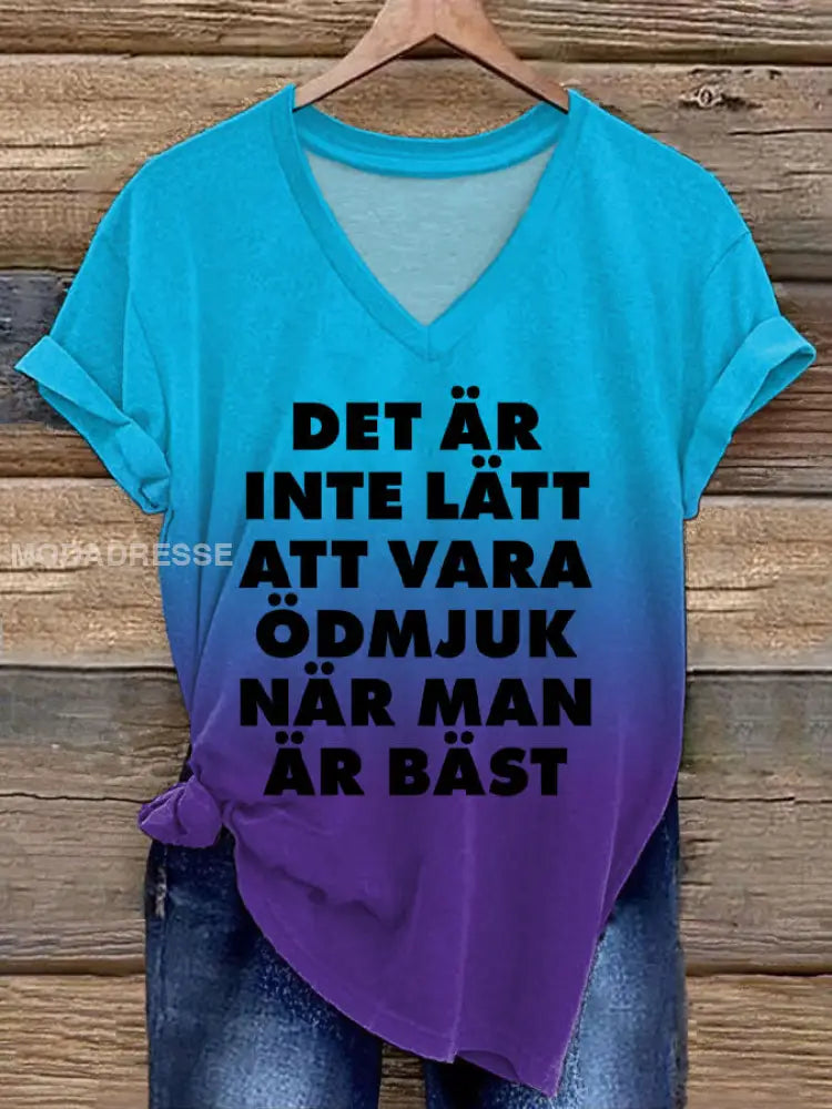 Kvinnors mental hälsa Tryckt T-shirt blå / S