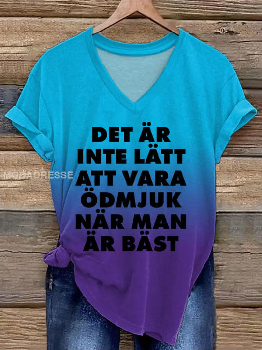 Kvinnors mental hälsa Tryckt T-shirt blå / S