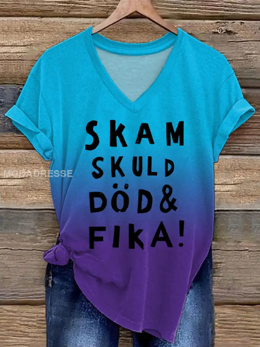 Kvinnors mental hälsa Tryckt T-shirt blå / S