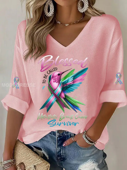 Kvinnors metastatiska bröstcancer medvetenhet Skriv ut Casual T shirt runt / S