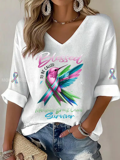 Kvinnors metastatiska bröstcancer medvetenhet Skriv ut Casual T shirt vit / S