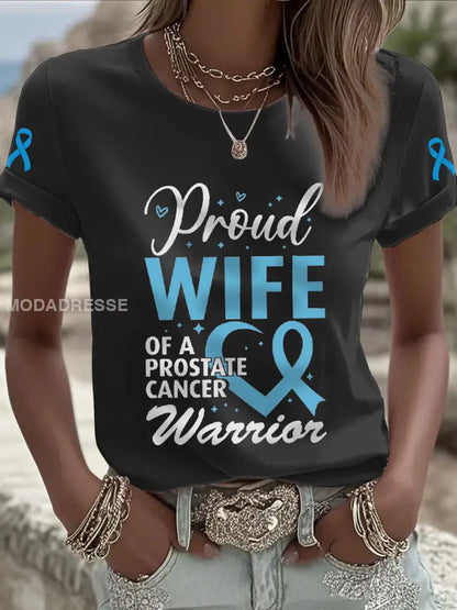 Kvinnors prostatacancer medvetenhet Fru T shirt svart / S