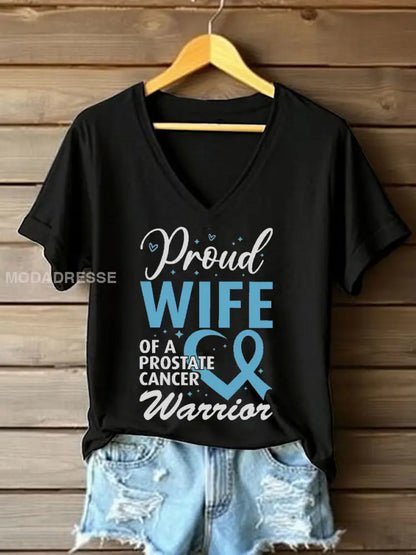 Kvinnors prostatacancer medvetenhet Fru T shirt svart / S