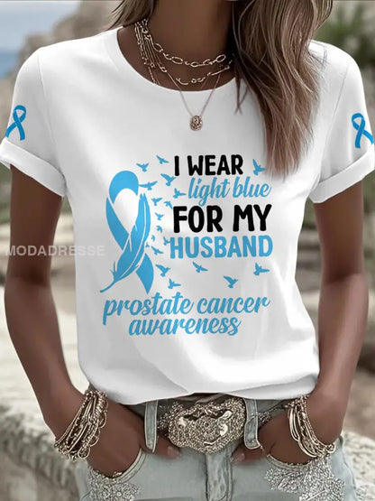Kvinnors prostatacancer medvetenhet Fru T shirt vit / S