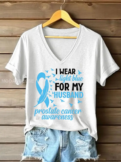 Kvinnors prostatacancer medvetenhet Fru T shirt vit / S