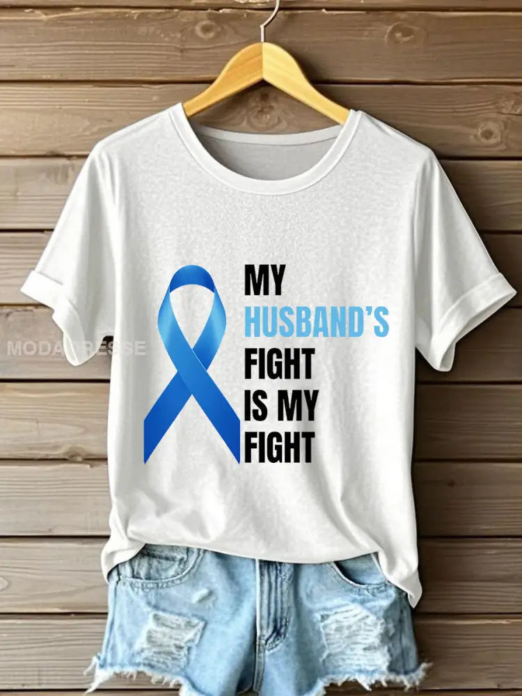Kvinnors prostatacancer medvetenhet Fru T shirt vit / S
