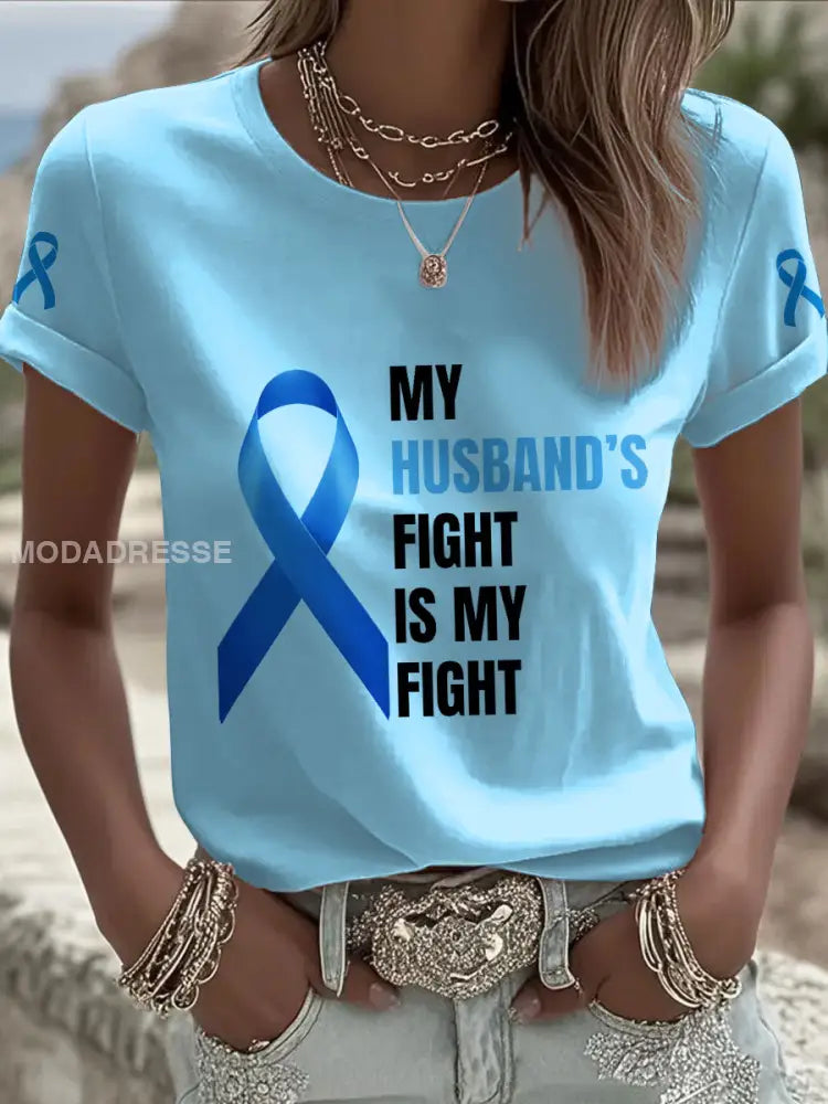 Kvinnors prostatacancer medvetna fru t shirts skumblå / S