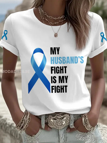 Kvinnors prostatacancer medvetna fru t shirts vitt / S