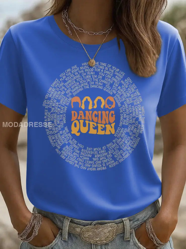 Kvinnors rock musik Lover Legend Tryckt T shirt blå / S