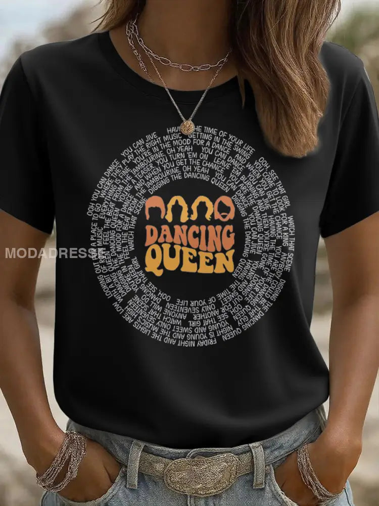 Kvinnors rock musik Lover Legend Tryckt T shirt svart / S