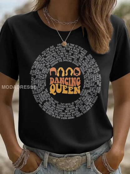 Kvinnors rock musik Lover Legend Tryckt T shirt svart / S