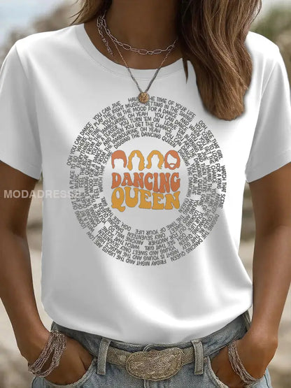 Kvinnors rock musik Lover Legend Tryckt T shirt vit / S