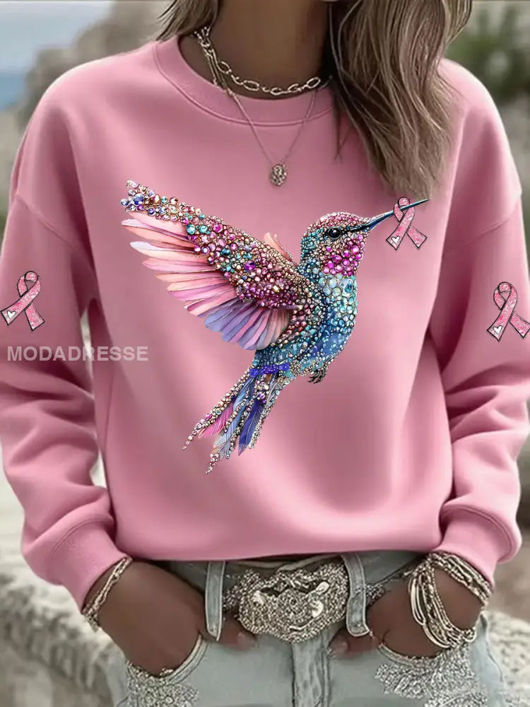 Kvinnors rosa kolibri tryckt tryckt rost / S