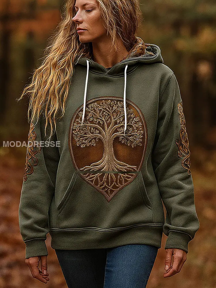 Kvinnors träd av livet armé gröna / S