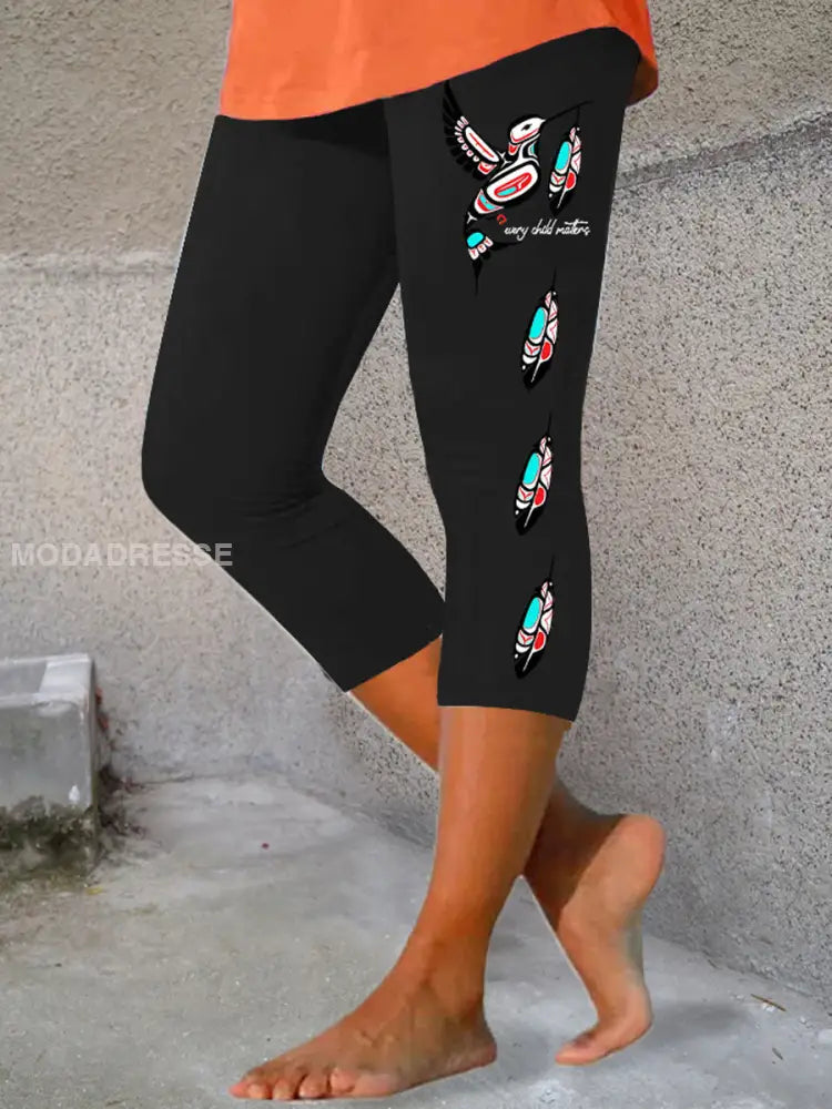 Kvinnors varje barn ärenden tryckta Casual Leggings svart / S