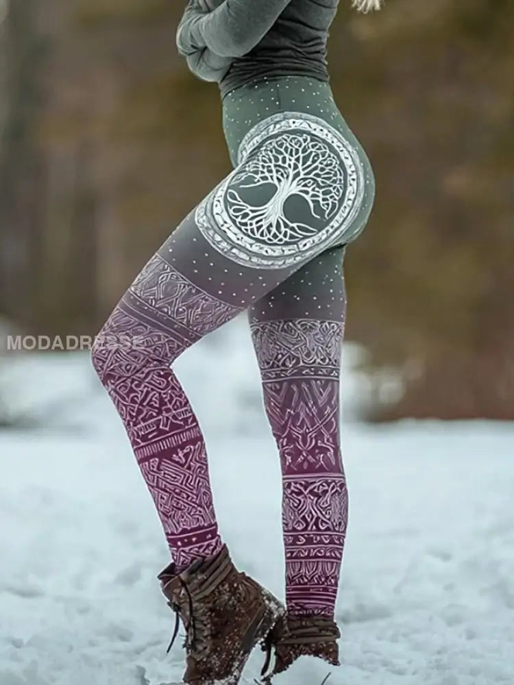 Kvinnors viking stil Leggings som bild / S