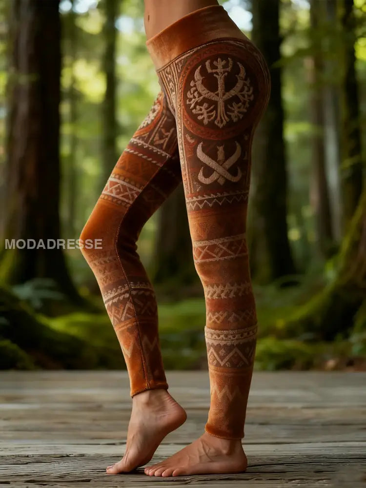 Kvinnors Viking Velvet fodrade Leggings brun / S