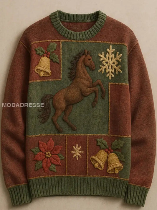 Kvinnors Vintage jul Skriv ut bekväm Casual Tröjar A / S