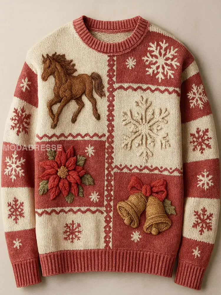 Kvinnors Vintage jul Skriv ut bekväm Casual Tröjar A / S