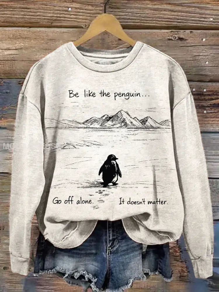 Kvins Nihilist Penguin Inspirerad konst Print Sweatshirt som bild / S