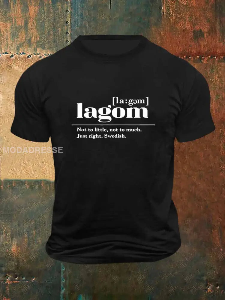 Lagom utskrift Vintage Mode kort ärm T-shirt S
