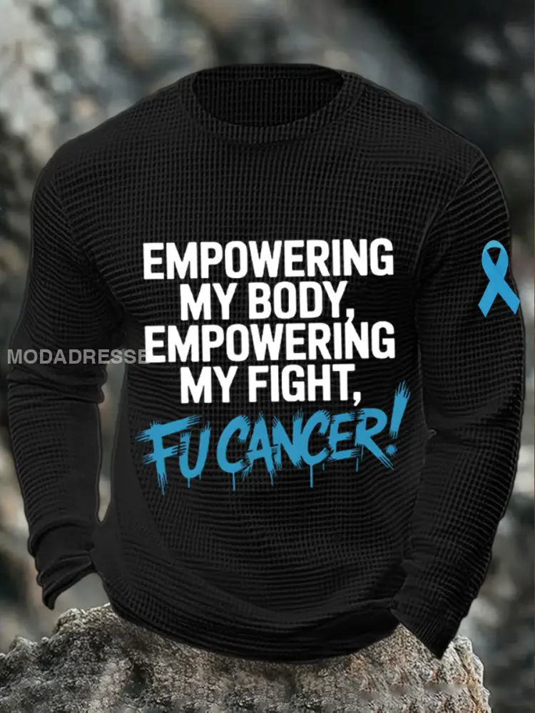 Män ger min booy förstärker min strid fu*** cancertopp svart / S
