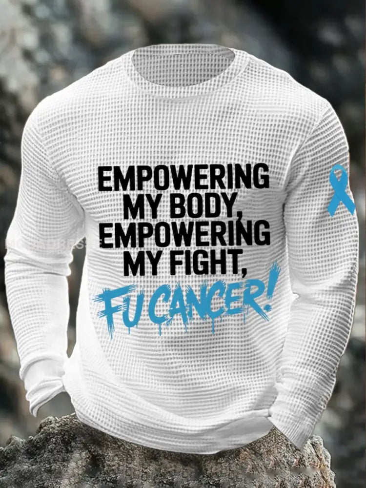 Män ger min booy förstärker min strid fu*** cancertopp vitt / S
