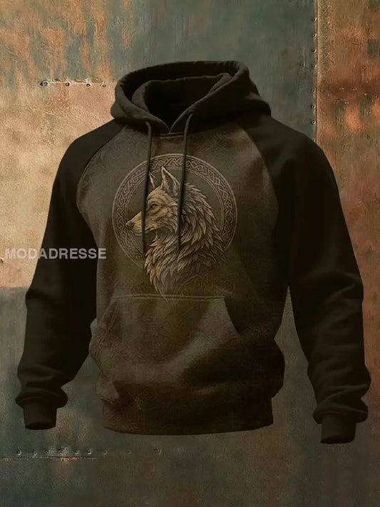 Män Vintage Viking Tryck Casual Sweatshirt som bild / S