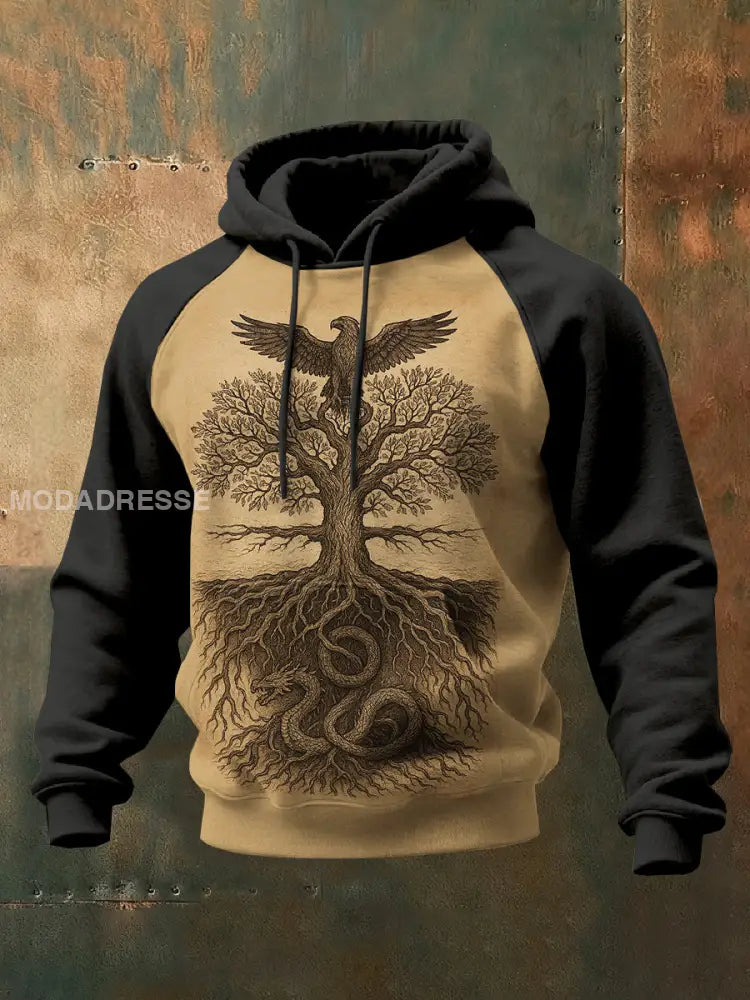 Män Vintage Viking Tryck Casual Sweatshirt som bild / S