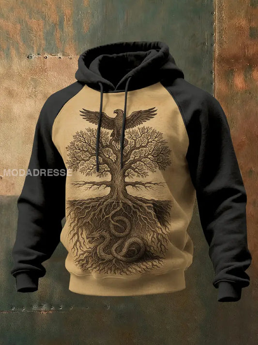 Män Vintage Viking Tryck Casual Sweatshirt som bild / S