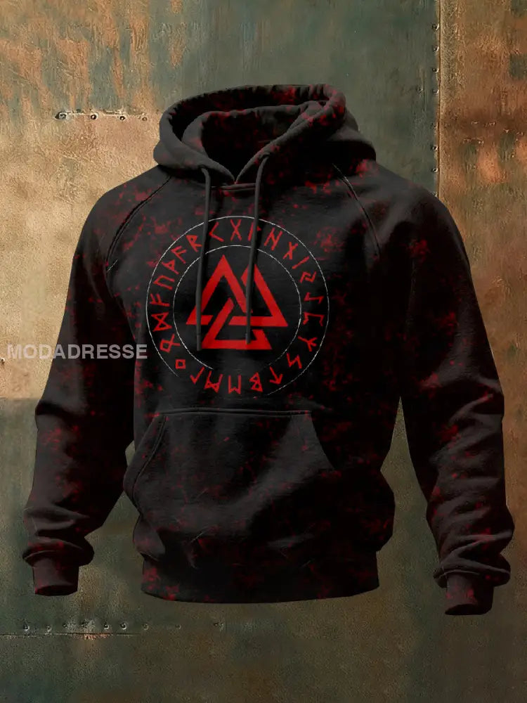 Män Vintage Viking Tryck Casual Sweatshirt som bild / S