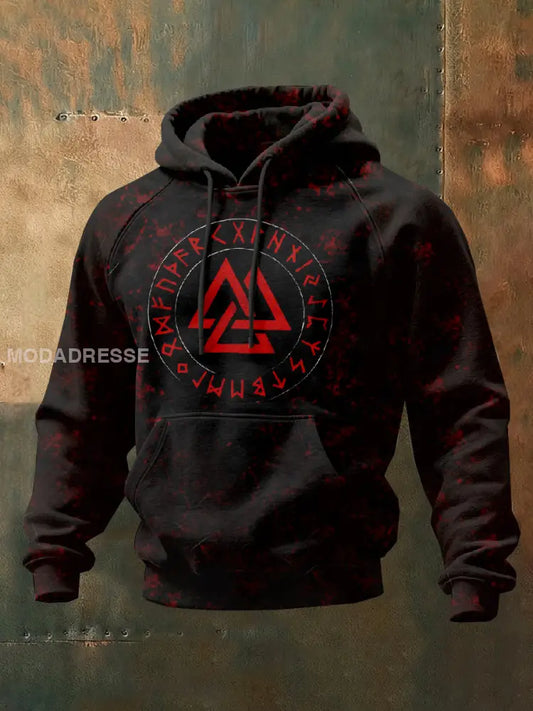 Män Vintage Viking Tryck Casual Sweatshirt som bild / S