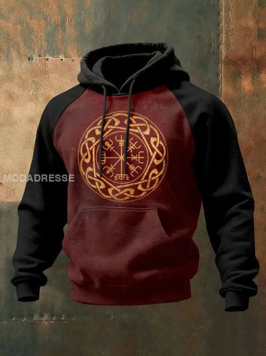 Män Vintage Viking Tryck Casual Sweatshirt som bild / S