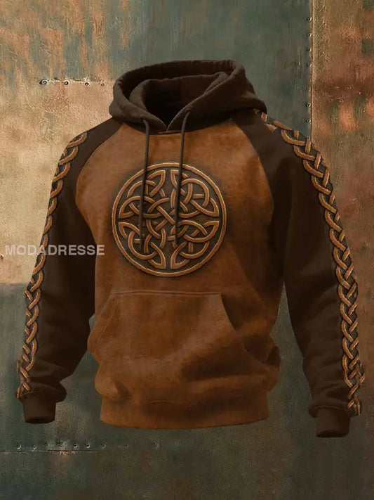 Män Vintage Viking Tryck Casual Sweatshirt som bild / S