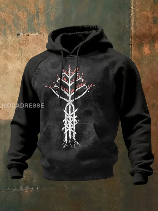 Män Vintage Viking Tryck Casual Sweatshirt som bild / S