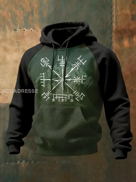 Män Vintage Viking Tryck Casual Sweatshirt som bild / S