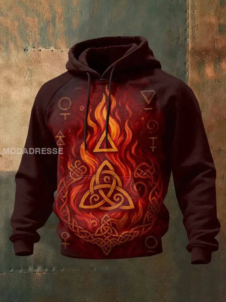 Män Vintage Viking Tryck Casual Sweatshirt som bild / S