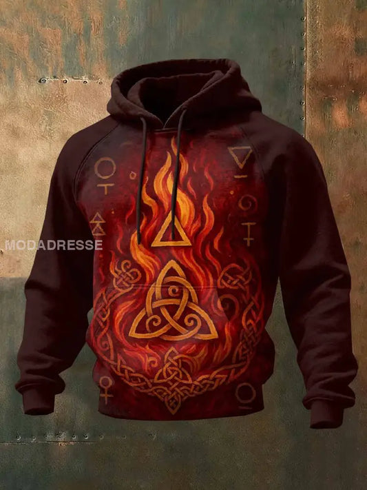 Män Vintage Viking Tryck Casual Sweatshirt som bild / S