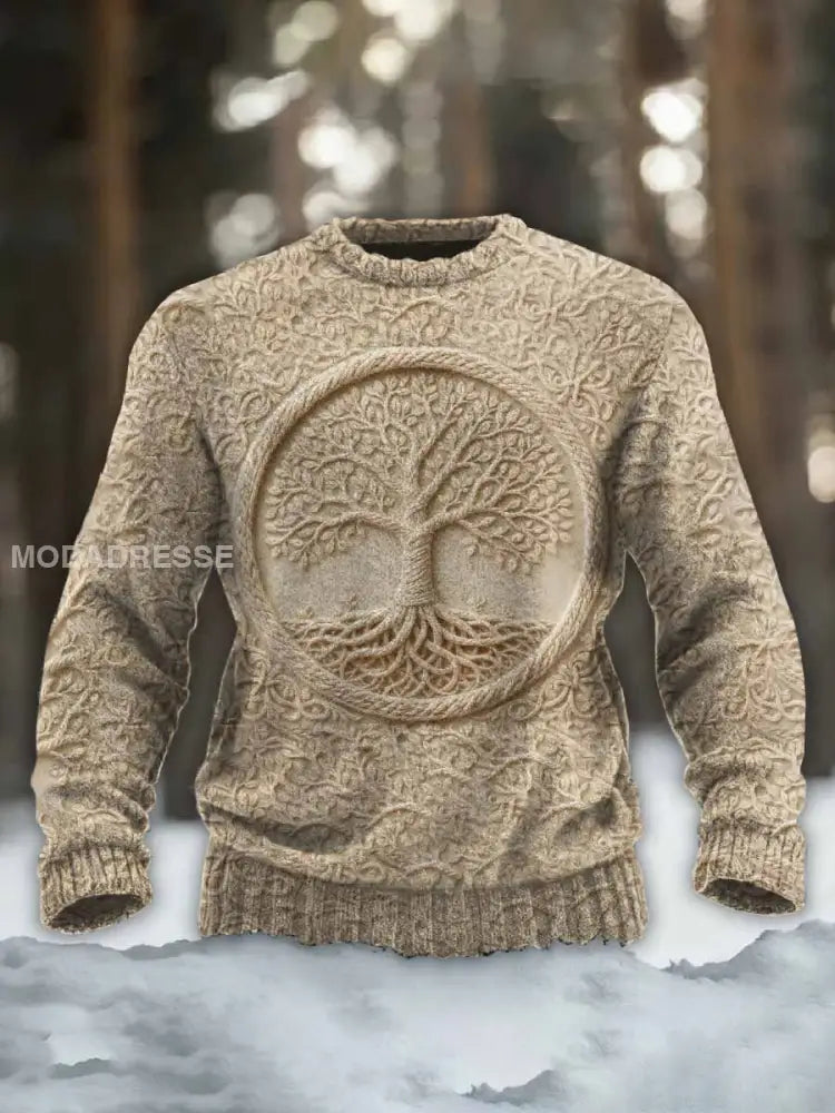 Män Vintage Viking Tryck Casual Tröja som bild / S