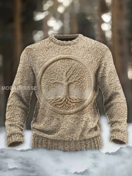 Män Vintage Viking Tryck Casual Tröja som bild / S