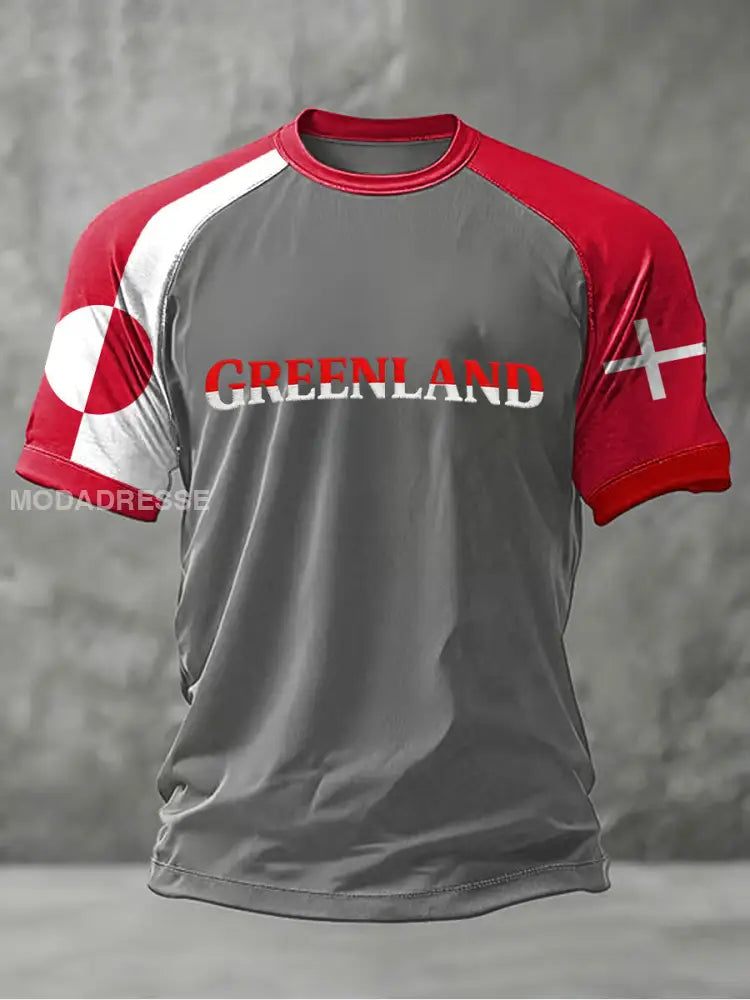 Mænds Danmark Grønland T-shirt grå / S