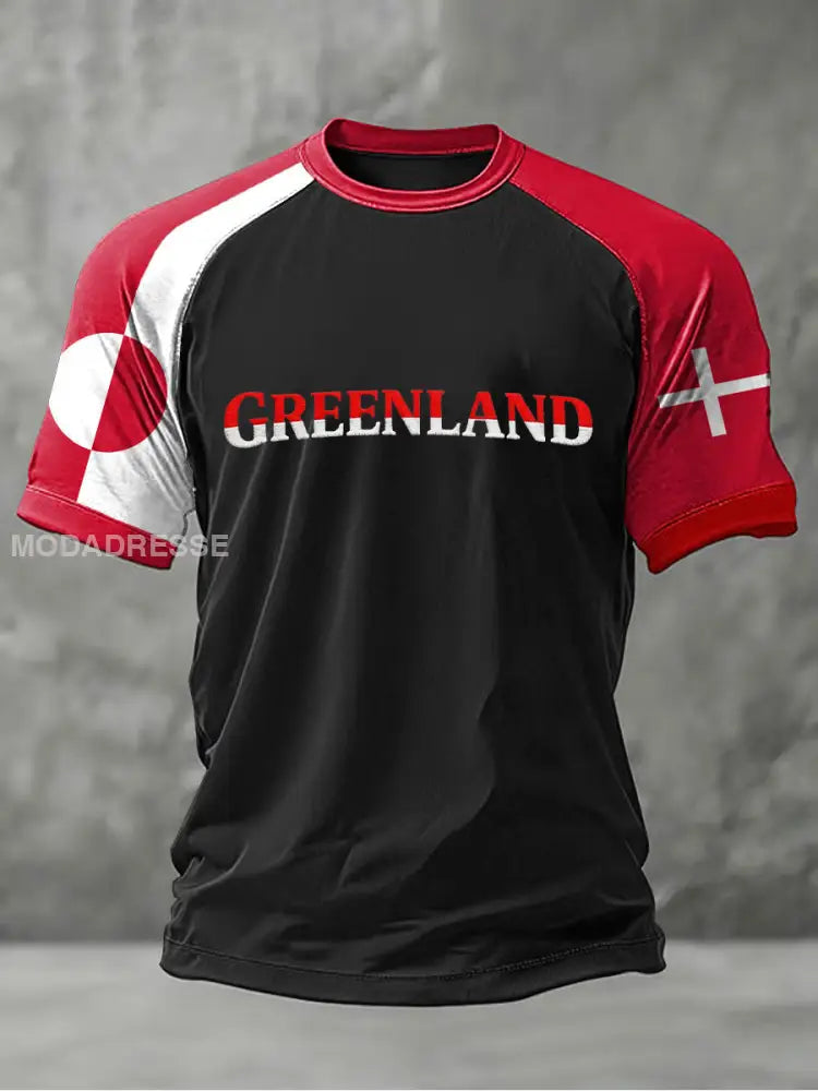 Mænds Danmark Grønland T-shirt sort / S