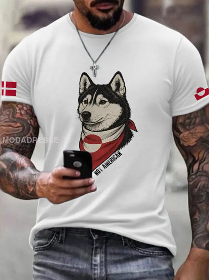 Mænds Grønland Hunde T-shirte hvid / S
