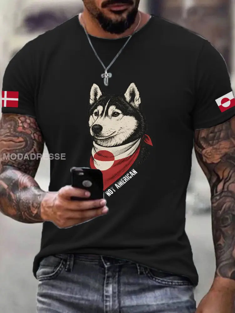 Mænds Grønland Hunde T-shirte sort / S