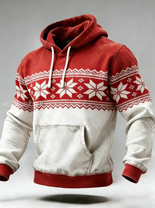 Mænds Grønland Traditionelle opskrifter Print Casual Hoodiee rød / S