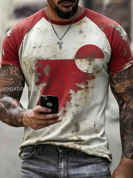 Mænds Grønland Vintage Vasket T-shirt som billede / S